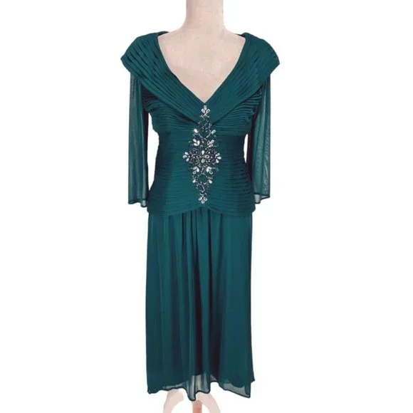 green emerald velvet dress Alex Evenings 8157026 main image 0
